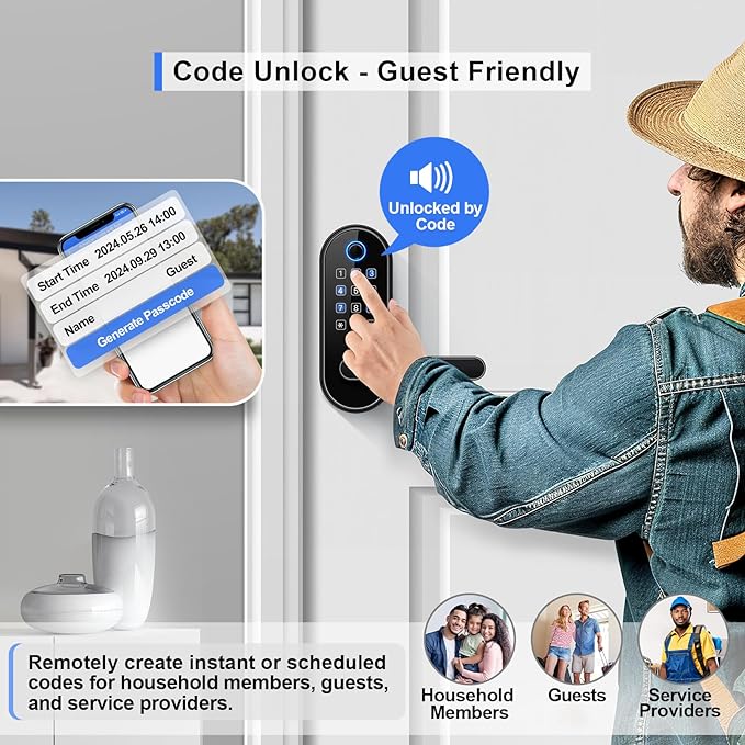 Keyless-Entry Keypad Fingerprint Smart Lock